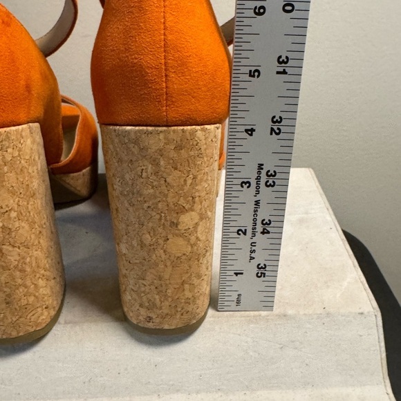 Sun + Stone Orange Platform Shoes with Chunky Heel, Size 7, NWOT - Picture 7 of 9